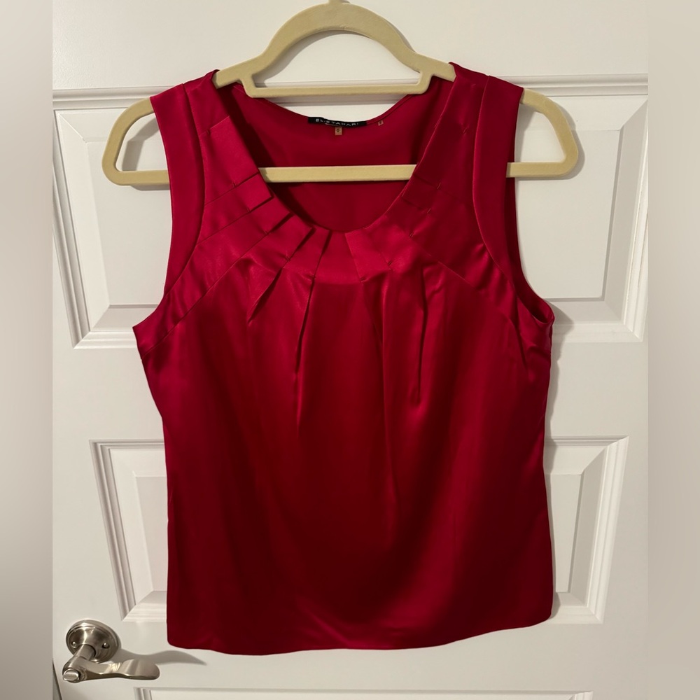 Tahari red blouse, size M